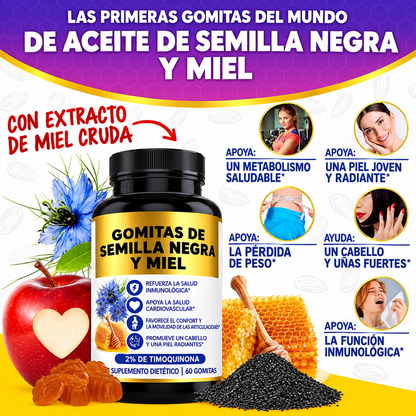 Gomitas de semilla negra y miel